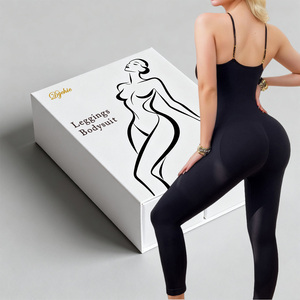Catsuit hasta el tobillo, ropa moldeadora de compresión de nivel medio, <span class=keywords><strong>escote</strong></span> en V, ajustable, hasta la rodilla, mallas sin costuras, monos - Product Image 2