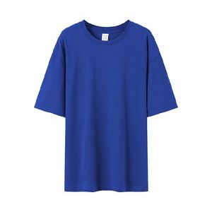 T-<span class=keywords><strong>shirt</strong></span> basique en coton pour <span class=keywords><strong>femme</strong></span>, 180 grammes, col rond oversize, manches courtes, hauts décontractés multicolores - Product Image 6