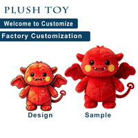 Personnalisation d'usine OEM, petit dragon rouge personnalisé, jouet en peluche, monstre mignon, animal en peluche, jouet doux pour cadeaux de mascotte d'entreprise