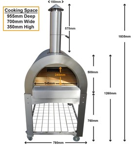 <span class=keywords><strong>Four</strong></span> à <span class=keywords><strong>pizza</strong></span> au feu de <span class=keywords><strong>bois</strong></span> de cuisine portable d'arrière-cour en acier inoxydable personnalisé d'usine - Product Image 5