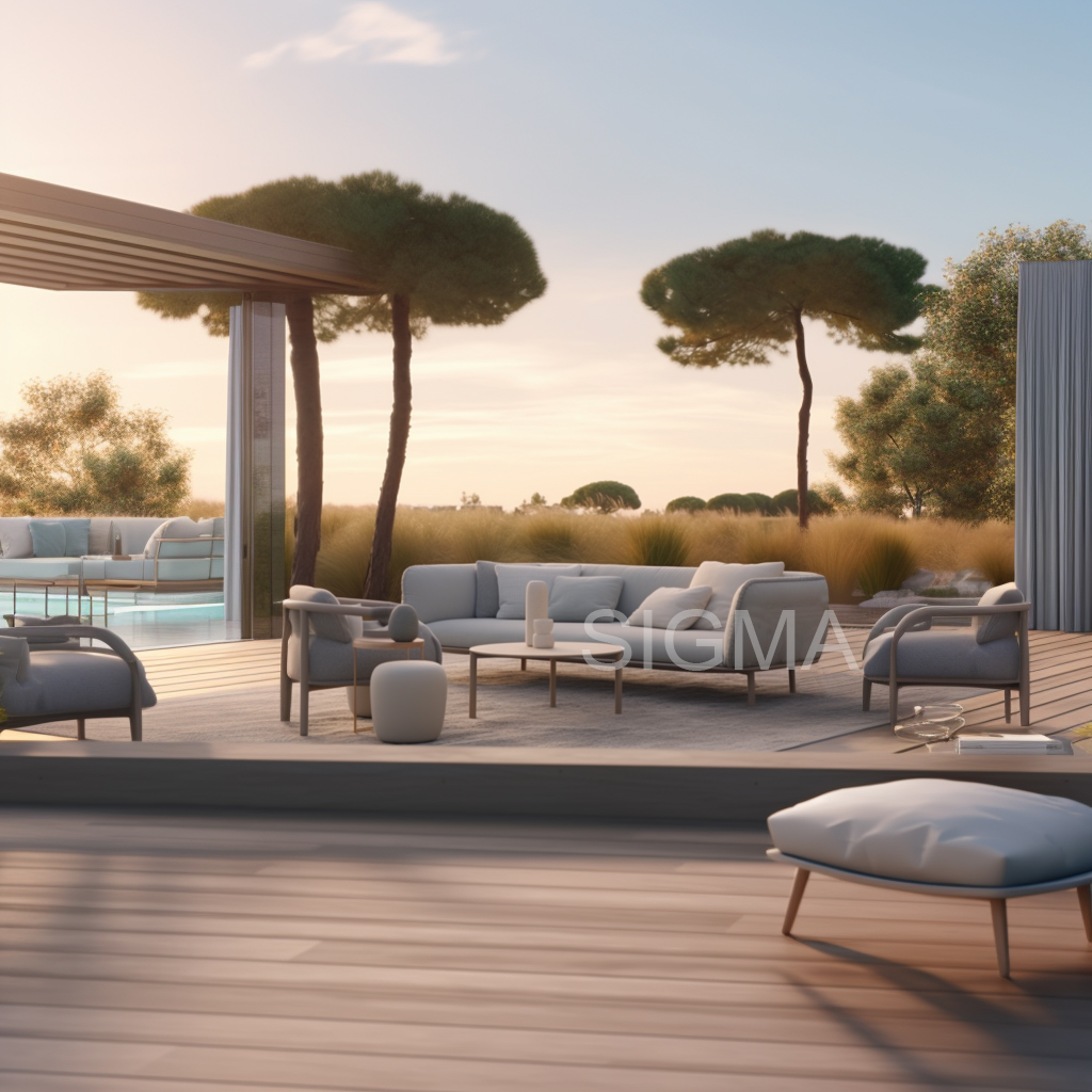 Modern style leisure outdoor furniture patio aluminum rectangular dining tables
