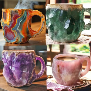 קריסטל מינרלים ספלי קפה ספלים קריסטל מינרלי יוקרה צבעוני מתנה למשרד הבית - Product Image 2