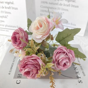 Bouquet de roses artificielles SEASON, <span class=keywords><strong>petit</strong></span>, 5 têtes, fleurs en soie, pour décoration de mariage et de la maison, bouquet de mariée - Product Image 2