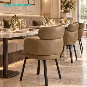 Contemporary PU Leather <b>Dining</b> <b>Chair</b> Set with Marble Top Round Table for Restaurant Furniture - Product Image 2