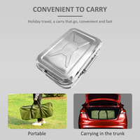 Barbecue portable coréen commercial pliable en acier inoxydable pour l'extérieur, avec table intégrée et alimentation au gaz