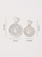 Collier religieux pour enfants en laiton, avec pendentif rond Jésus en zircon plaqué or 14 carats