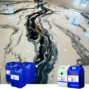 Kit de Revestimiento de <span class=keywords><strong>Piso</strong></span> Epóxico Metálico ZT de Alto Brillo, 100% Sólido, Impermeable, Antideslizante y Autonivelante para Pisos con Efecto Mármol - Product Image 1