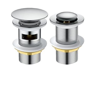 Copper Bouncing Pop up <b>Drain</b> 84 Mm Round Threaded 2.8 Inch Easy Installation <b>Bathroom</b> Sink with Sealing Gasket Design - Product Image 2