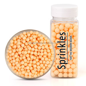<strong>Vegan</strong> and KOSHER 100% Natural Color 7mm Orange Pearl Matte Sugar Beads Edible <strong>Sprinkles</strong> Cakes for Cakes Cookies Donuts Decor - Product Image 1