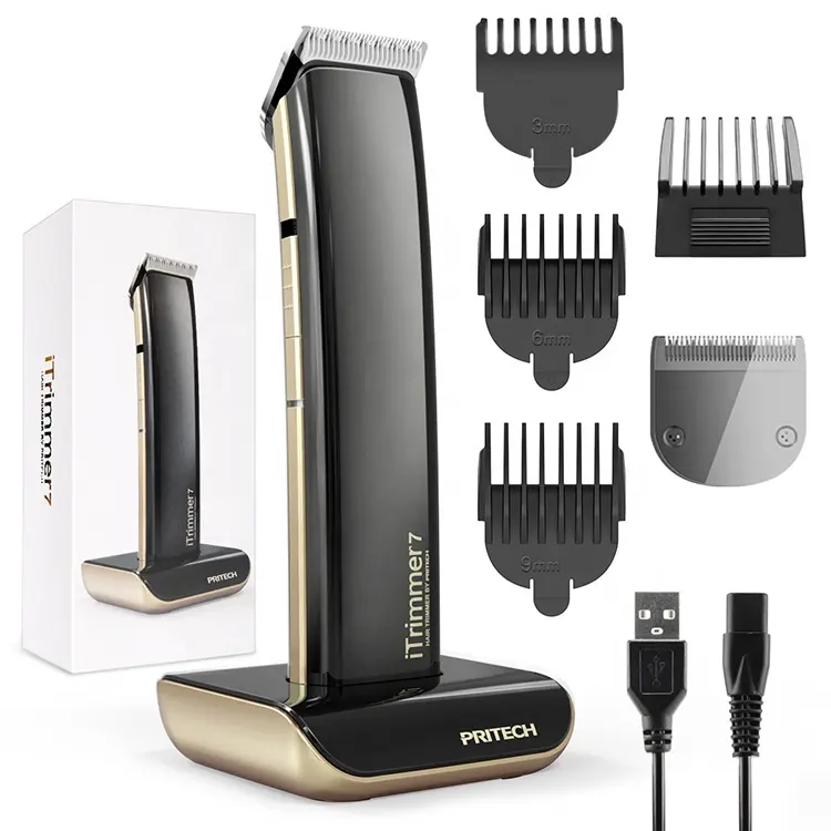 PRITECH Mirror Surface Rechargeable Electric Hair Clipper With LED Charging Indicator Light