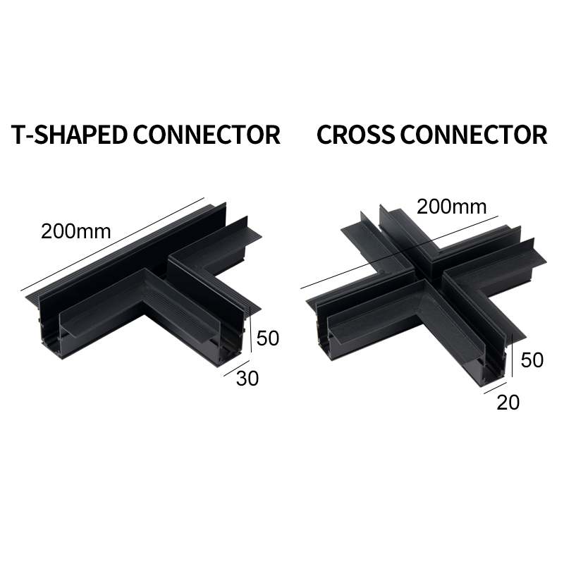 Black-Rail connector with irregular shape
