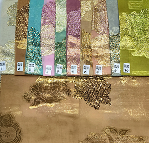 Tissu brodé de paillettes dorées de qualité supérieure, 100% polyester, largeur 44, 10 couleurs au choix, matériau textile pour la maison et les robes - Product Image 2