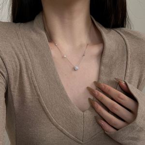 Dylam Classic Design Fine Fashion S925 Silver Link Chain Square 5A Cubic Zircon Pendant Necklace for <b>Gifts</b> Daily Wear Jewel - Product Image 2
