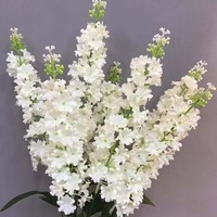 Bunga Delphinium Sutra Putih Buatan untuk Pernikahan dan Hari Raya