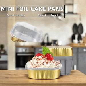 Moule à gâteau miniature jetable coloré en forme de carré, plateau de cuisson en aluminium, dessert, micro-ondable, recyclable, boîte en PET de qualité alimentaire avec couvercle en aluminium - Product Image 2