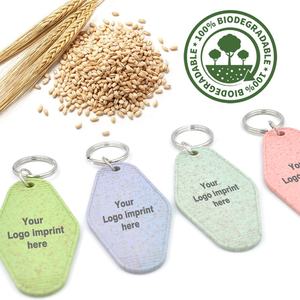 맞춤형 판촉 선물 생분해성 재활용 키체인 플라스틱 아크릴 인쇄 모텔 키태그 - Product Image 3