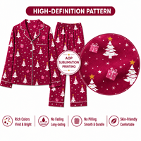 Ensemble de pyjamas assortis pour la famille, col rabattu, motif arbre de Noël blanc, en polyester, pour hommes, femmes et enfants