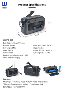 2025เครื่องไฟฟ้าพลังงานแสงอาทิตย์แบบพกพามีฟังก์ชั่นหลากหลายกลางแจ้งแบบฉุกเฉินมีวิทยุมือหมุนได้ - Product Image 6