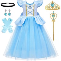 Robe de princesse pour filles, déguisement de fête d'anniversaire, costume de cosplay de luxe avec accessoires