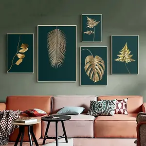 Goud Luxe Schilderen Abstract Wall Art Plant Bladeren Home Decor Interieur Canvas Posters Voor Home Design Frameloze Prints Op Loft