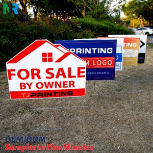 Wholesale PP Custom Logo Printed 18x24 Yard Signs with H-Stakes Cutting Service <b>Plastic</b> <b>Sheet</b> Material - Product Image 1