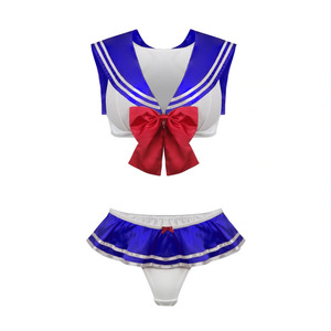 Conjunto de Lencería de Alta Calidad con Cuello <span class=keywords><strong>en</strong></span> V, Estilo Uniforme de Marinero, Minifalda de Estudiante de Dibujos Animados, Ropa Interior, Conjuntos de Uniforme para Actuaciones - Product Image 6