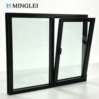 Ventanas Francesas de Aluminio de Alto Rendimiento con Certificación NFRC, Triple Acristalamiento, Abatibles y Giratorias, para Proyectos de Villas en América del Norte