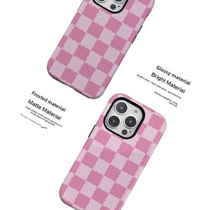 Custodia per <span class=keywords><strong>cellulare</strong></span> antiurto 2 in 1 con stampa a trasferimento termico a quadri rosa shocking, stile magnetico, per 17promax - Product Image 2