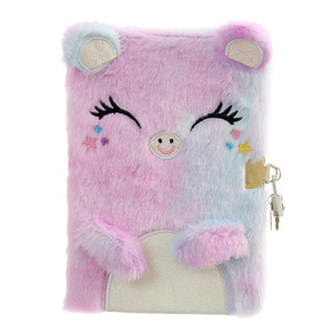 Bán Buôn A5 Cartoon Furry <span class=keywords><strong>Notebook</strong></span> <span class=keywords><strong>Plush</strong></span> Cô Gái Tạp Chí Trẻ Em Nhật Ký Bí Mật Với Khóa Cho Quà Tặng - Product Image 1