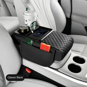 Caja de reposabrazos <span class=keywords><strong>interior</strong></span> multifunción para coche con carga inalámbrica organizador de portavasos de almacenamiento para teléfono - Product Image 6
