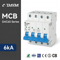Disjoncteur miniature CDADA DAC65 4 pôles 63A, montage modulaire sur rail DIN