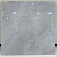 Carreaux de sol en porcelaine brillante 800x800 aspect marbre, matériaux de construction pour design d'intérieur, carreaux de salle de bain