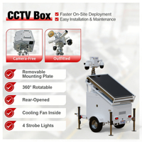 Tour de surveillance extérieure hybride HiSTAR, remorque CCTV, démarrage automatique, générateur de secours 3KW, silicium monocristallin