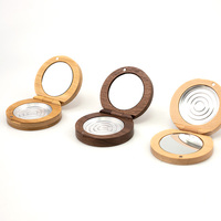 Vietnam WeWood Palette de bois de luxe enduit UV recyclable étui à poudre libre pour fard à paupières et fard à joues estampillé boîte cosmétique en bambou
