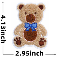En gros, Patchs brodés en chenille et badges thermocollants en forme d'ours en peluche mignon et d'ours de dessin animé pour vêtements, sacs, chapeaux et décoration DIY