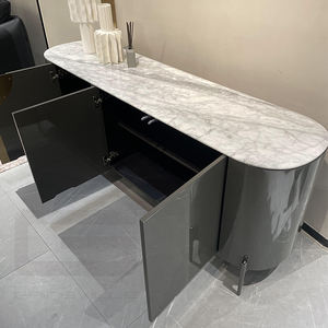 Gainsville muebles de forma ovalada casa sala de estar comedor Buffet gabinetes pintura de lujo aparador chino de madera con patas de Metal - Product Image 3