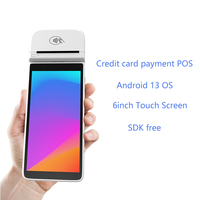 Kiosque de paiement portable 6 pouces, terminal POS mobile Android 13, système POS intelligent tout-en-un certifié avec SDK gratuit M90