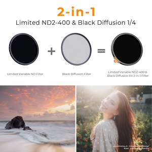 K&amp;F Concept <strong>82mm</strong> Black Mist 1/4 + ND2-400 <strong>Variable</strong> <strong>ND</strong> <strong>Filter</strong> With Double-sided 28-layer Anti-reflection Green Film - Product Image 2