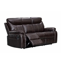 Ensemble de canapés inclinables modernes 3+2+1 en cuir PU noir, extensible, multifonctionnel, avec rangement réglable, structure en bois, confortable pour le salon