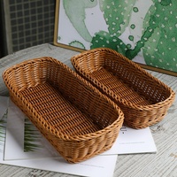 Panier de rangement pliable moderne en rotin tressé pour hôtel, restaurant, cuisine, couteaux, fourchettes, baguettes, boîte à épices, qualité alimentaire