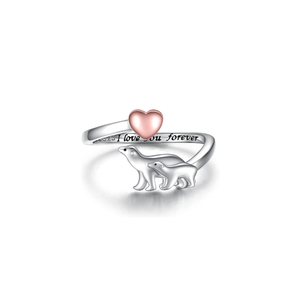 Anillo de plata de ley S925 para mamá, joyería de animales para madre, hija, Nana, mujeres, oso Polar, Panda, conejito, pingüino, anillos ajustables - Product Image 2