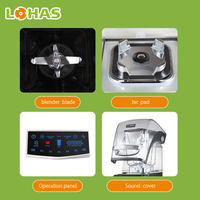 Blender Bar Komersial 2300W 1.5L Senyap Dengan Penutup Peredam Suara