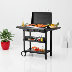 Parrilla de Gas Propano de Superficie Plana, 3 Quemadores, Recubrimiento en Polvo, Portátil, para Exteriores, para Fiestas - Product Image 4