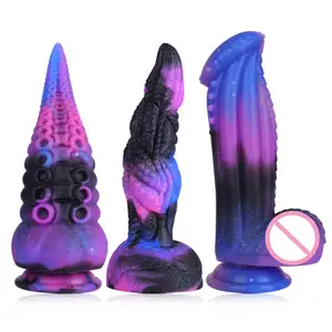 Gode souple Silicone pénis étoile couleur mélangée pieuvre tentacules Plug Anal femme masturbateur jouets Sexy pour les femmes