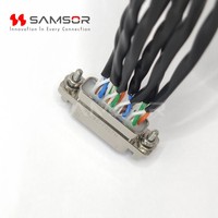 Connecteur micro-miniature rectangulaire mâle haute performance Micro-D 24P en alliage d'aluminium plaqué cuivre pour montage sur câble