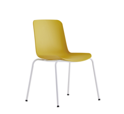 PRECIO DE ENTREGA EN EE. UU. Silla de Comedor Moderna de Plástico PP Amarillo, Ligera, Impermeable, Apilable, Patas de Metal, Diseño Minimalista para el Hogar - Product Image 5