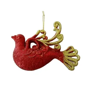 Vendita calda 10.5*8.5cm plastica forma colomba ornamento decorazioni natalizie appese