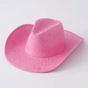 Sombrero Vaquero Occidental con Diamantes Completos en Color Sólido para Hombres y Mujeres - Product Image 2