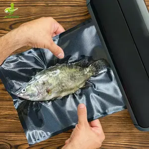 Sacchetti sottovuoto per imballaggio in plastica per alimenti stampati personalizzati sacchetti di tenuta sottovuoto neri in rilievo