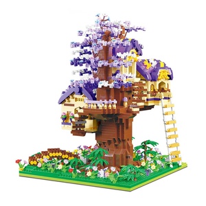 Jouet d'assemblage éducatif personnalisé en plastique ABS, conception de blocs de construction MOC, <span class=keywords><strong>cabane</strong></span> <span class=keywords><strong>dans</strong></span> <span class=keywords><strong>les</strong></span> <span class=keywords><strong>arbres</strong></span>, <span class=keywords><strong>animaux</strong></span>, nature, pour enfants - Product Image 4